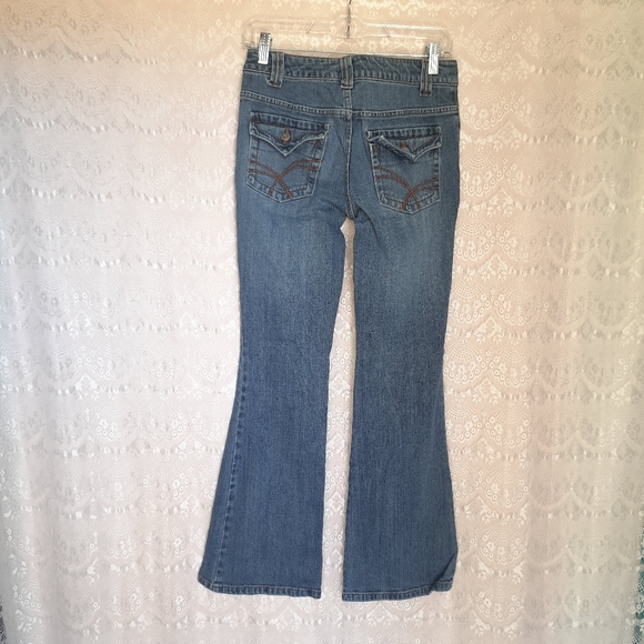 SO Wear it Declare it Jeans Womens Size 5 Blue Denim Flare Outdoors Mid Rise - Picture 4 of 14